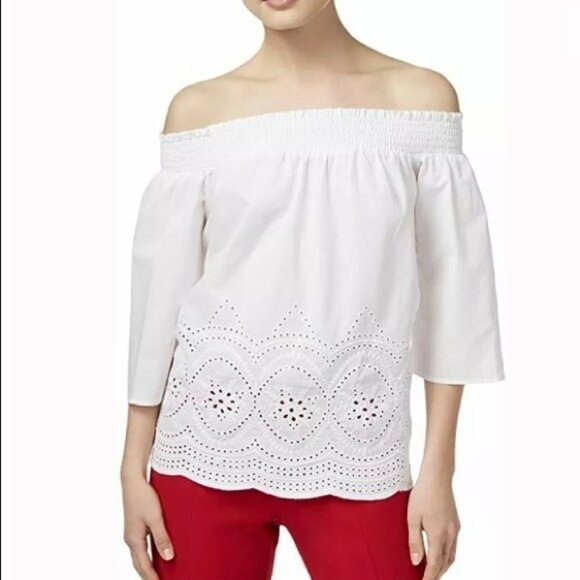 Maison Jules Cotton Off The Shoulder Blouse 256 - Picture 1 of 8